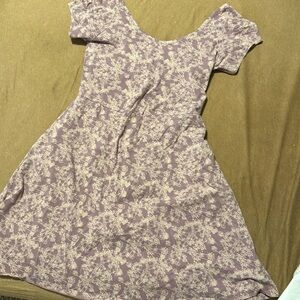 Pact Lavender and Beige Patterned Dress